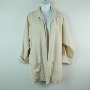 Vintage 80s Naturelle George Georgiou Raw Silk Jacket Cream Minimal Lagenlook XS
